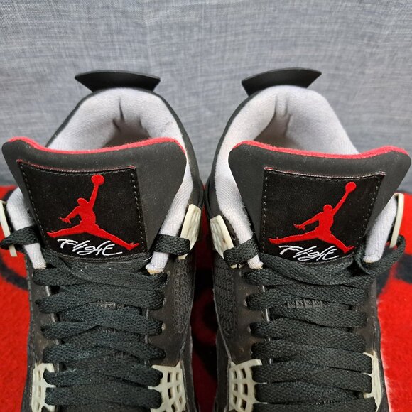 %Size 7.5 Nike Air Jordan 4 Retro Bred Black Cement 308497-060 Men AJ3 main image 3